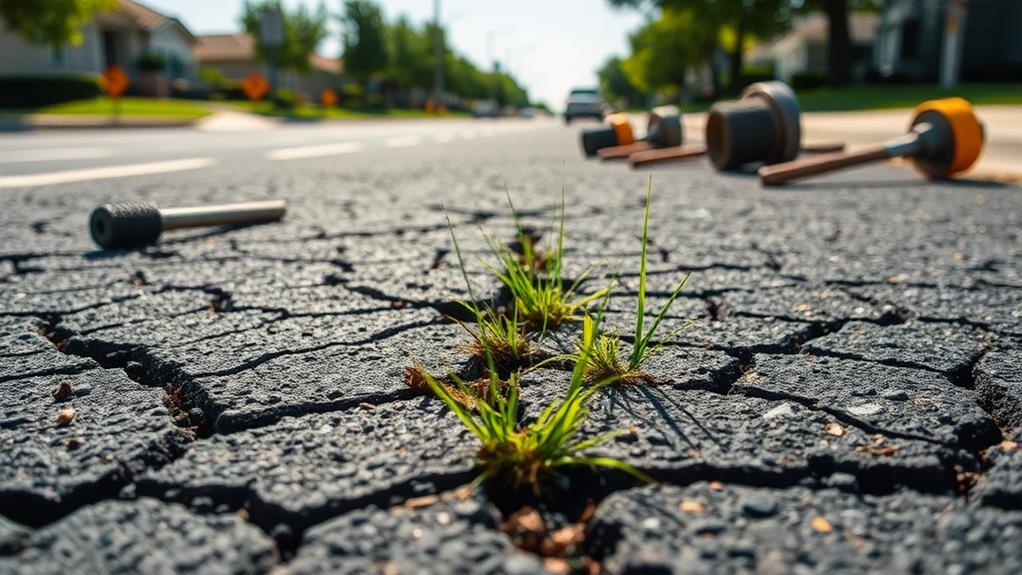 potholes cracks surface wear