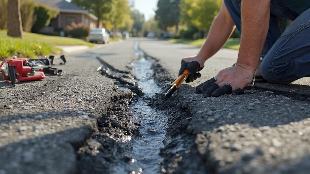 asphalt crack repair in roseville, california